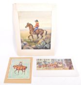 LATE 20TH CENTURY WATERCOLOURS / PRINT BY GEORGE H HOLLOWAY