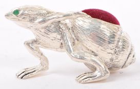 SILVER 925 PLATE FROG & SHELL PIN CUSHION