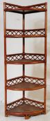 VINTAGE WICKER RATTAN CORNER SHELVES / SHELF