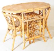 RETRO 1980S BAMBOO WICKER GARDEN DINING SUITE