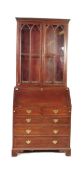 GEORGE III MAHOGANY LIBRARY BUREAU BOOKCASE DESK