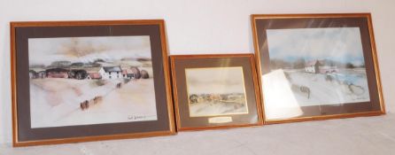 THREE FRAMED AND GLAZED PRINTS BY HUGH BRANDON-COX
