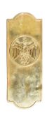 WWII SECOND WORLD WAR GERMAN BRASS DOOR PLATE