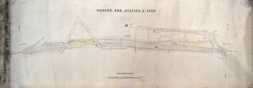 RAILWAYANA - GREAT WESTERN RAILWAY MAP - DUDLEY & WOLVERHAMPTON