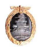 SECOND WORLD WAR GERMAN KRIEGSMARINE HIGH SEAS FLEET BADGE