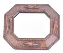 19TH CENTURY ARTS & CRAFTS SMALL OAK WALL MIRROR