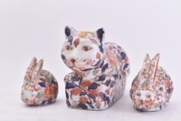 THREE EARLY 20TH CENTURY JAPANESE IMARI CHINA ANIMALS