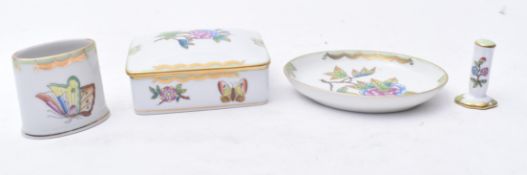 VINTAGE HUNGARY HEREND HAN PAINTED PORCELAIN JEWELLERY SET
