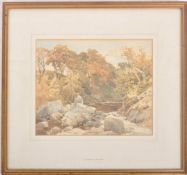 E. M. WIMPERIS - VICTORIAN WATERCOLOUR RIVER SCENE