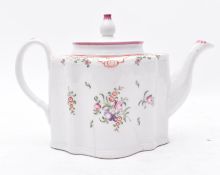 18TH CENTURY CAUGHLEY PORCELAIN TEAPOT WITH LID