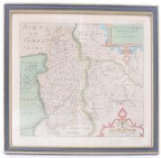 17TH CENTURY HAND COLOURED ENGRAVED MAP OF NOTTINGHAM