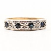 VINTAGE HALLMARKED 9CT GOLD SAPPHIRE & DIAMOND RING