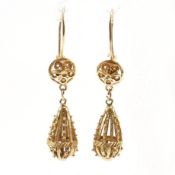 VINTAGE 14CT GOLD PENDANT DROP EARRINGS