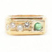 14CT GOLD EMERALD & DIAMOND RING