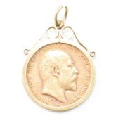 1903 HALF SOVEREIGN MOUNTED 9CT GOLD PENDANT MOUNT