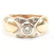 14CT GOLD & DIAMOND KISS MOTIF RING