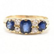 EDWARDIAN GOLD SAPPHIRE & DIAMOND RING