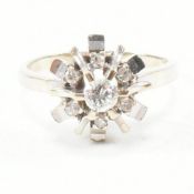 VINTAGE WHITE GOLD & DIAMOND CLUSTER RING