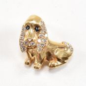 FRENCH 18CT GOLD SAPPHIRE & DIAMOND PENDANT DOG