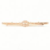 ANTIQUE DIAMOND & YELLOW METAL BAR BROOCH PIN