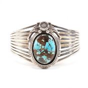 VINTAGE NAVAJO NATIVE TURQUOISE BANGLE BRACELET