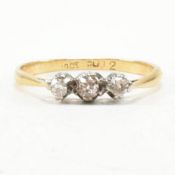 18CT GOLD & DIAMOND THREE STONE RING