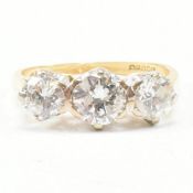 HALLMARKED 18CT GOLD & DIAMOND THREE STONE RING