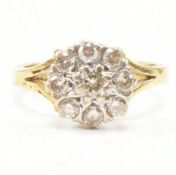 HALLMARKED 18CT GOLD & DIAMOND CLUSTER RING