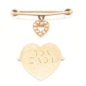 ANTIQUE 9CT GOLD & YELLOW METAL JEWELLERY