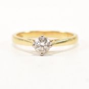 HALLMARKED 9CT GOLD & DIAMOND SOLITAIRE RING