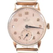 HALLMARKED 9CT GOLD CASED SMITHS DE LUXE DENNISON WRISTWATCH