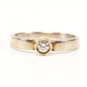 VINTAGE 14CT BICOLOUR GOLD & DIAMOND SOLITAIRE RING