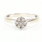 HALLMARKED 18CT GOLD & DIAMOND CLUSTER RING