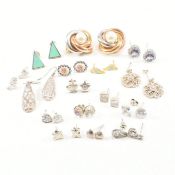 COLLECTION OF ASSORTED SILVER & WHITE METAL EARRINGS