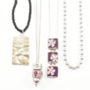 COLLECTION OF ASSORTED 925 SILVER NECKLACES