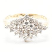 HALLMARKED 14CT GOLD & CUBIC ZIRCONIA CLUSTER RING