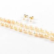 HALLMARKED 9CT GOLD STUD EARRINGS WITH 925 SILVER CLASPED PEARLS