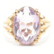VINTAGE HALLMARKED 9CT GOLD & AMETHYST SOLITAIRE RING