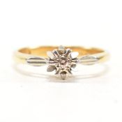 VINTAGE HALLMARKED 18CT GOLD & DIAMOND SOLITAIRE RING