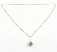 CONTEMPORARY WHITE METAL BELCHER CHAIN & BOLA HARMONY PENDANT