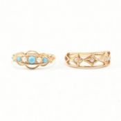 TWO HALLMARKED 9CT GOLD RINGS