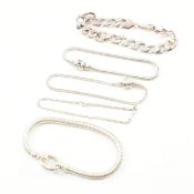 COLLECTION OF ASSORTED 925 SILVER BRACELET CHAINS