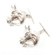 PAIR OF EQUESTRIAN INTEREST STERLING SILVER CUFFLINKS