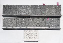 NINE CONTEMPORARY CARVED PAINTED WOOD INTERIOR FEATURES