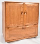 ERCOL - WINDSOR RANGE - MID CENTURY ELM MEDIA UNIT