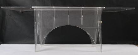 LARGE CONTEMPORARY BRITISH DESIGN PERSPEX DINING TABLE