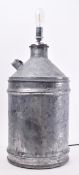 VINTAGE 20TH CENTURY UPCYCLED GALVANIZED OIL CAN LAMP