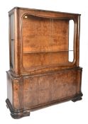 1930S ART DECO WALNUT VENEER BOOKCASE DISPLAY CABINET