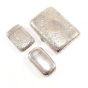 HALLMARKED VICTORIAN CIGARETTE CASE & TWO VESTAS