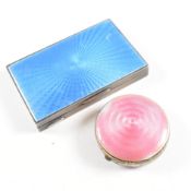 ART DECO SILVER & GUILLOCHE COMPACT & CIGARETTE CASE